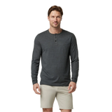 Vuori 01. MENS APPAREL - MENS LS SHIRTS - MENS LS CASUAL Men's Long Sleeve Ease Performance Henley HCC CHARCOAL HEATHER