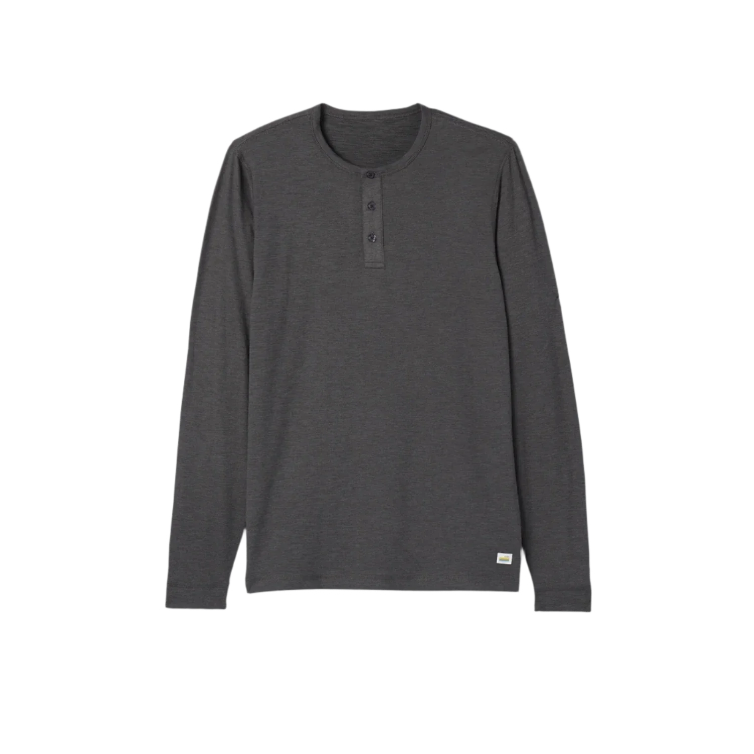 Vuori 01. MENS APPAREL - MENS LS SHIRTS - MENS LS CASUAL Men's Long Sleeve Ease Performance Henley HCC CHARCOAL HEATHER