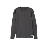 Vuori 01. MENS APPAREL - MENS LS SHIRTS - MENS LS CASUAL Men's Long Sleeve Ease Performance Henley HCC CHARCOAL HEATHER