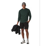 Vuori 01. MENS APPAREL - MENS LS SHIRTS - MENS LS CASUAL Men's Long Sleeve Ponto Performance Tee HEV EVERGREEN HEATHER