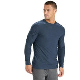 Vuori 01. MENS APPAREL - MENS LS SHIRTS - MENS LS ACTIVE Men's Long Sleeve Strato Tech Tee NAVY HEATHER