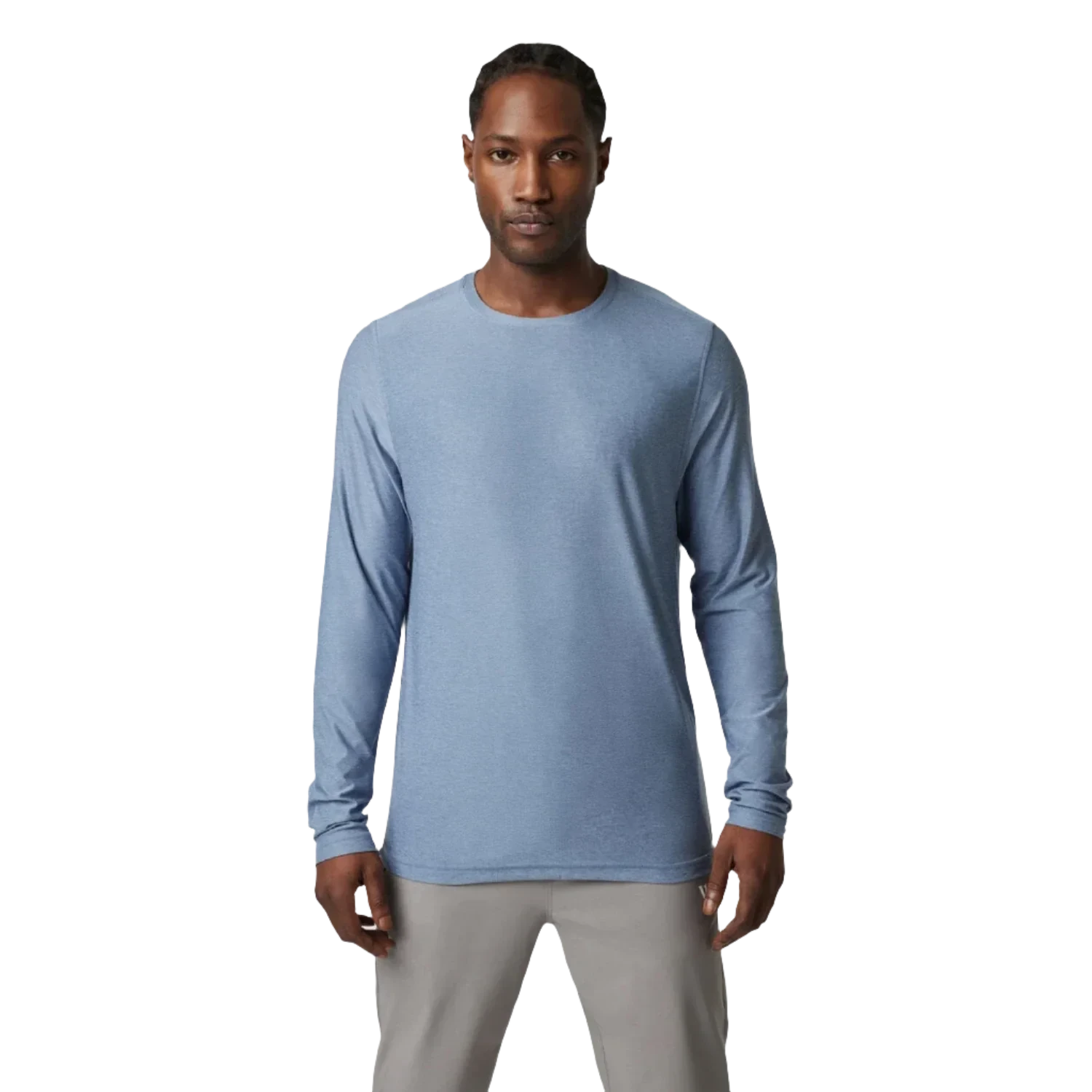 Vuori 01. MENS APPAREL - MENS LS SHIRTS - MENS LS ACTIVE Men's Long Sleeve Strato Tech Tee HTY CHAMBRAY HEATHER