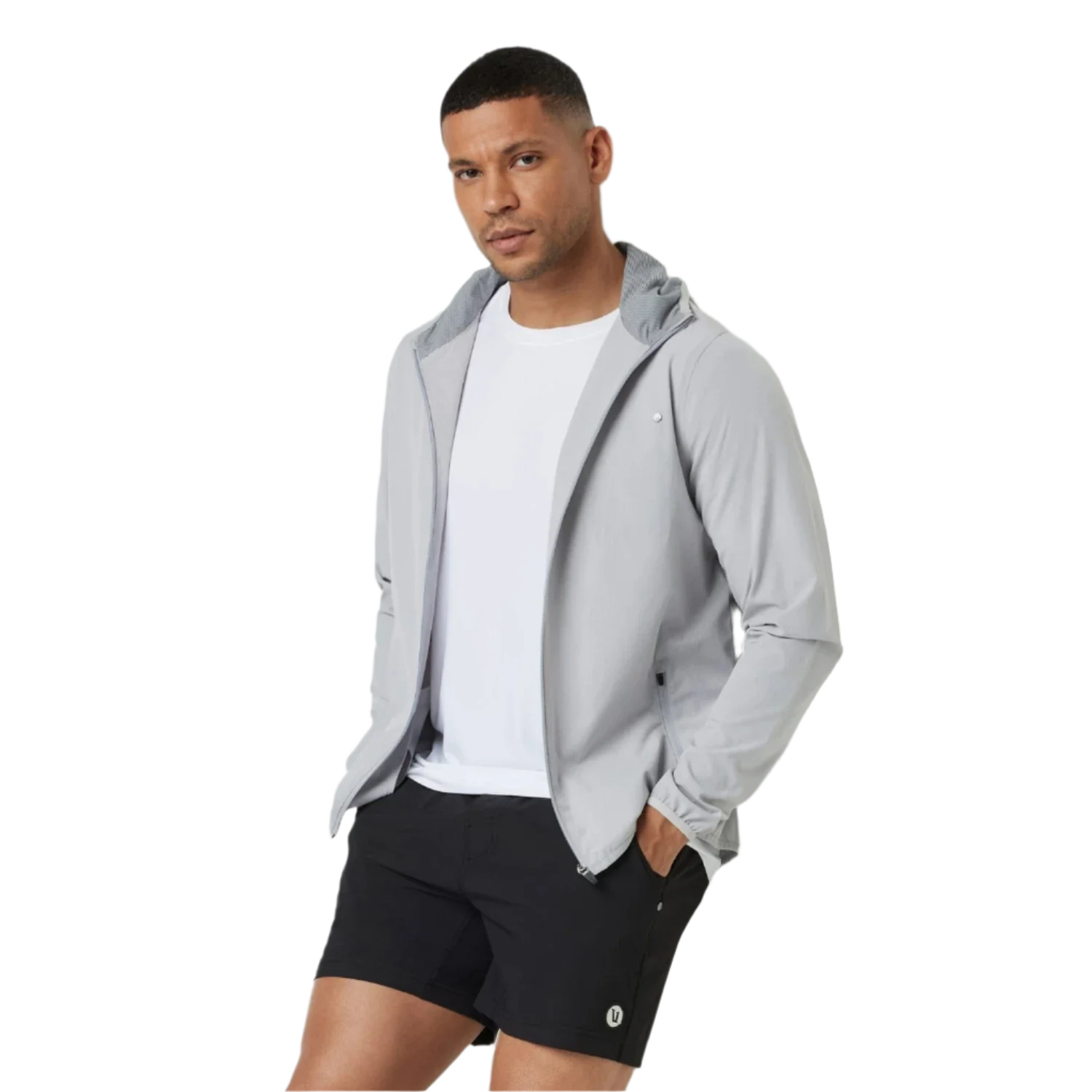 Vuori 01. MENS APPAREL - MENS JACKETS - MENS JACKETS WIND Men's Outdoor Trainer Shell PTL PLATINUM LINEN TEXTURE