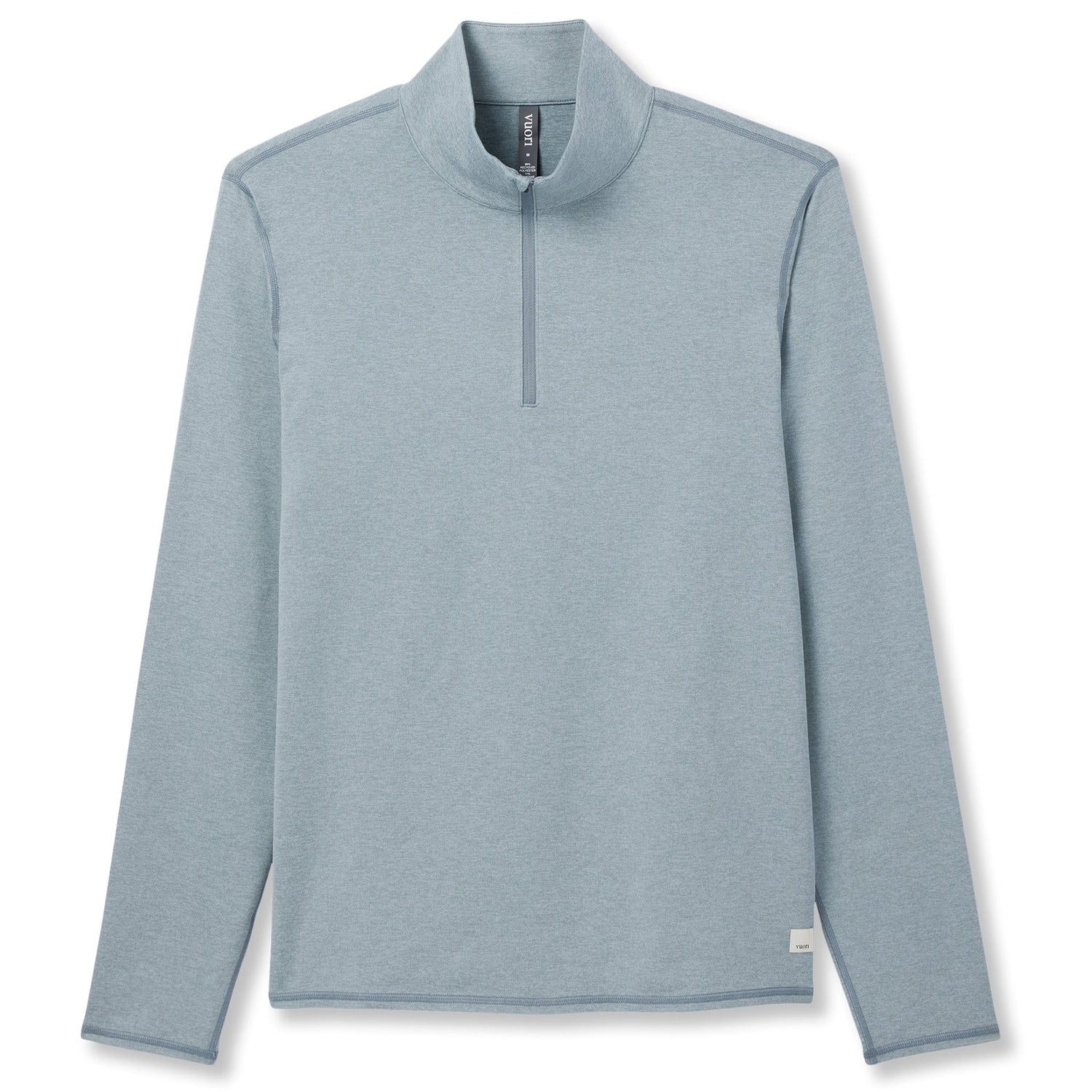 Vuori 01. MENS APPAREL - MENS HOODIES|SWEATERS - MENS PO Q ZIP Men's Ponto Half Zip Mock Neck HYU DUSTY BLUE HEATHER