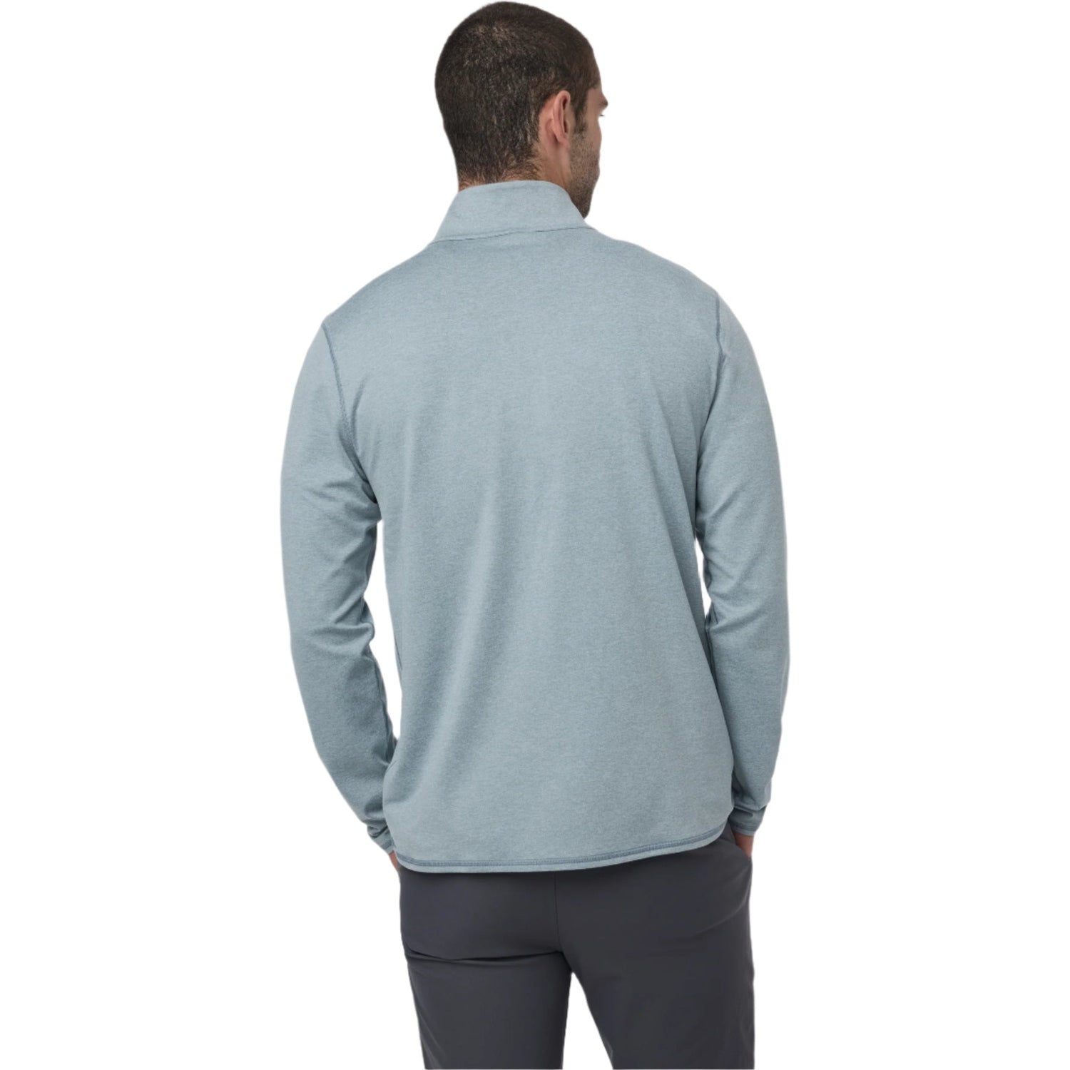Vuori 01. MENS APPAREL - MENS HOODIES|SWEATERS - MENS PO Q ZIP Men's Ponto Half Zip Mock Neck HYU DUSTY BLUE HEATHER