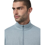 Vuori 01. MENS APPAREL - MENS HOODIES|SWEATERS - MENS PO Q ZIP Men's Ponto Half Zip Mock Neck HYU DUSTY BLUE HEATHER