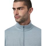 Vuori 01. MENS APPAREL - MENS HOODIES|SWEATERS - MENS PO Q ZIP Men's Ponto Half Zip Mock Neck HYU DUSTY BLUE HEATHER