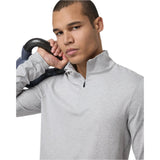 Vuori 01. MENS APPAREL - MENS HOODIES|SWEATERS - MENS PO Q ZIP Men's Ponto Half Zip Mock Neck LHG LIGHT HEATHER GREY