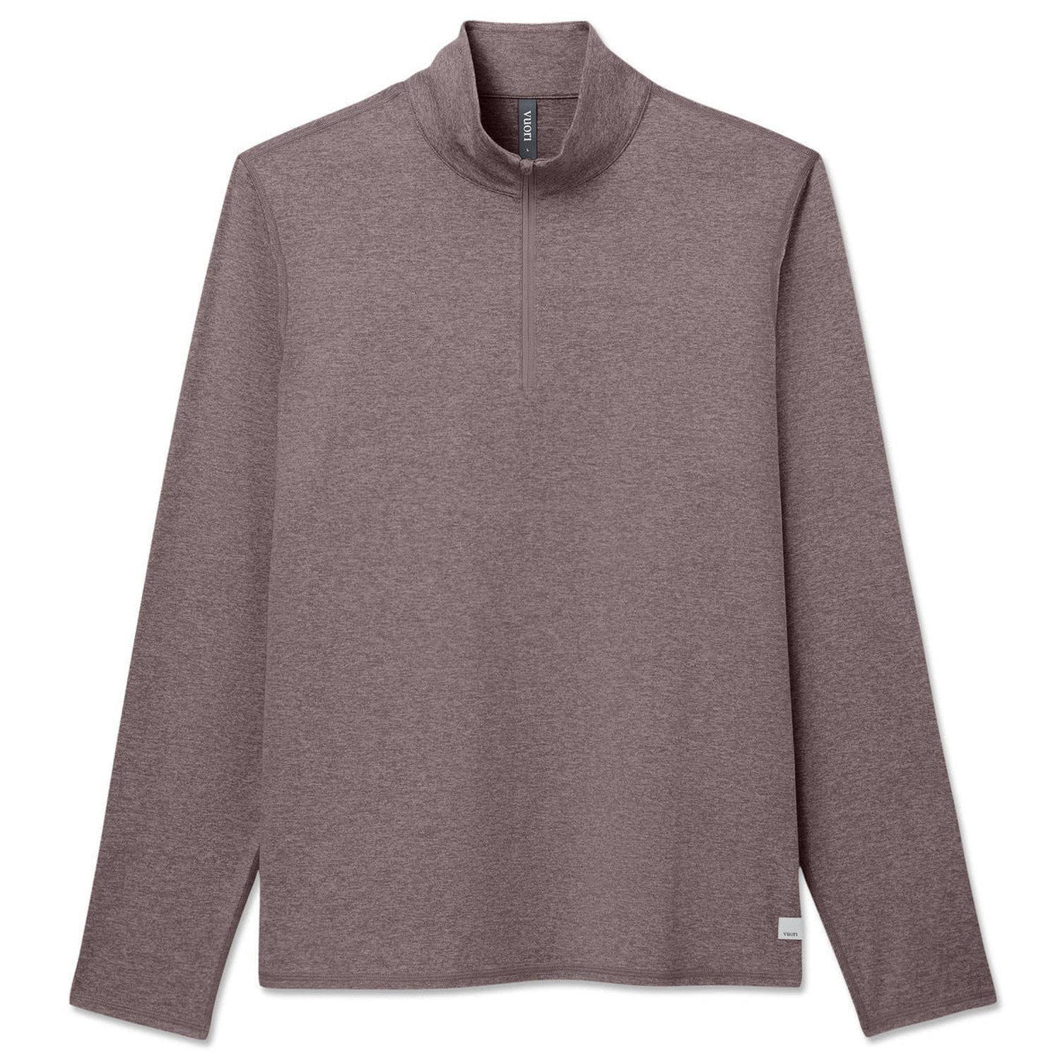 Vuori 01. MENS APPAREL - MENS HOODIES|SWEATERS - MENS PO Q ZIP Men's Ponto Half Zip Mock Neck HHB HUCKLEBERRY HEATHER