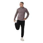 Vuori 01. MENS APPAREL - MENS HOODIES|SWEATERS - MENS PO Q ZIP Men's Ponto Half Zip Mock Neck HHB HUCKLEBERRY HEATHER