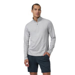 Vuori 01. MENS APPAREL - MENS HOODIES|SWEATERS - MENS PO Q ZIP Men's Ponto Half Zip Mock Neck LHG LIGHT HEATHER GREY