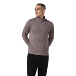 Vuori 01. MENS APPAREL - MENS HOODIES|SWEATERS - MENS PO Q ZIP Men's Ponto Half Zip Mock Neck HHB HUCKLEBERRY HEATHER