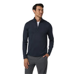 Vuori 01. MENS APPAREL - MENS HOODIES|SWEATERS - MENS PO Q ZIP Men's Ponto Half Zip Mock Neck HIN INK HEATHER