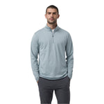 Vuori 01. MENS APPAREL - MENS HOODIES|SWEATERS - MENS PO Q ZIP Men's Ponto Half Zip Mock Neck HYU DUSTY BLUE HEATHER