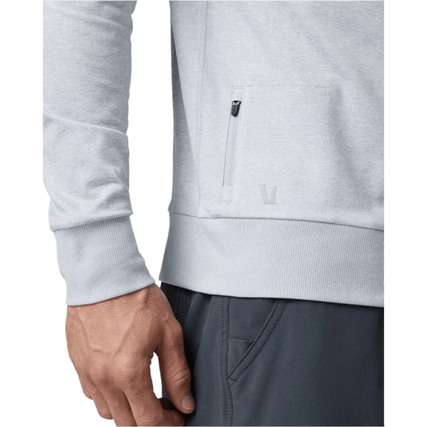 Vuori 01. MENS APPAREL - MENS HOODIES|SWEATERS - MENS PO SWEATERS Men's Ponto Performance Crew HPT PLATINUM HEATHER