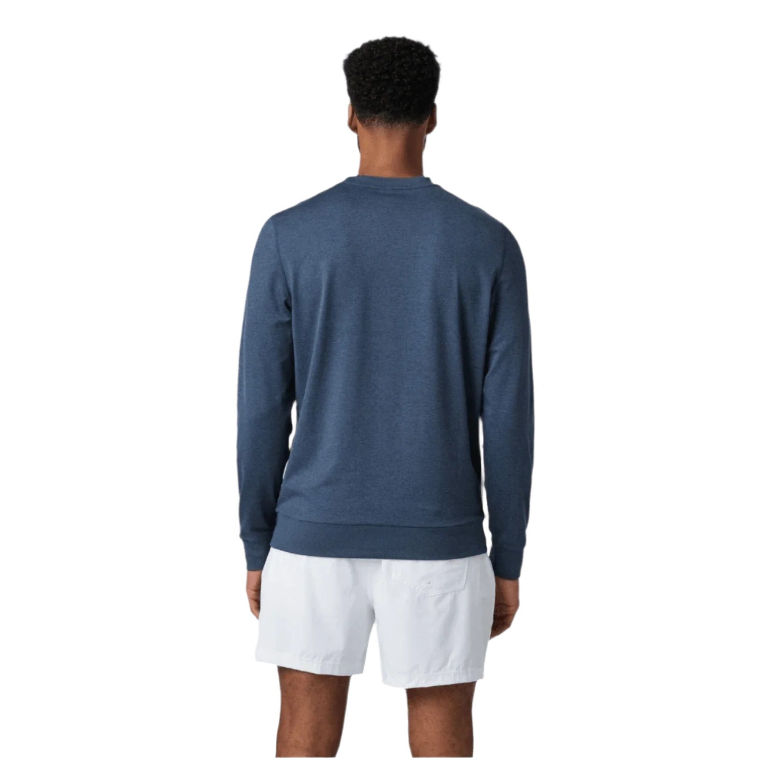 Vuori 01. MENS APPAREL - MENS HOODIES|SWEATERS - MENS PO SWEATERS Men's Ponto Performance Crew HAZ AZURE HEATHER