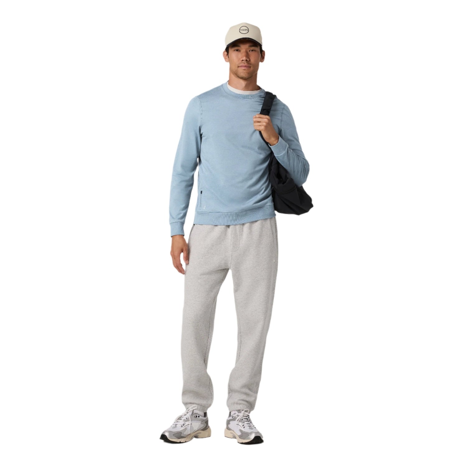 Vuori 01. MENS APPAREL - MENS HOODIES|SWEATERS - MENS PO SWEATERS Men's Ponto Performance Crew HFT FLINT HEATHER