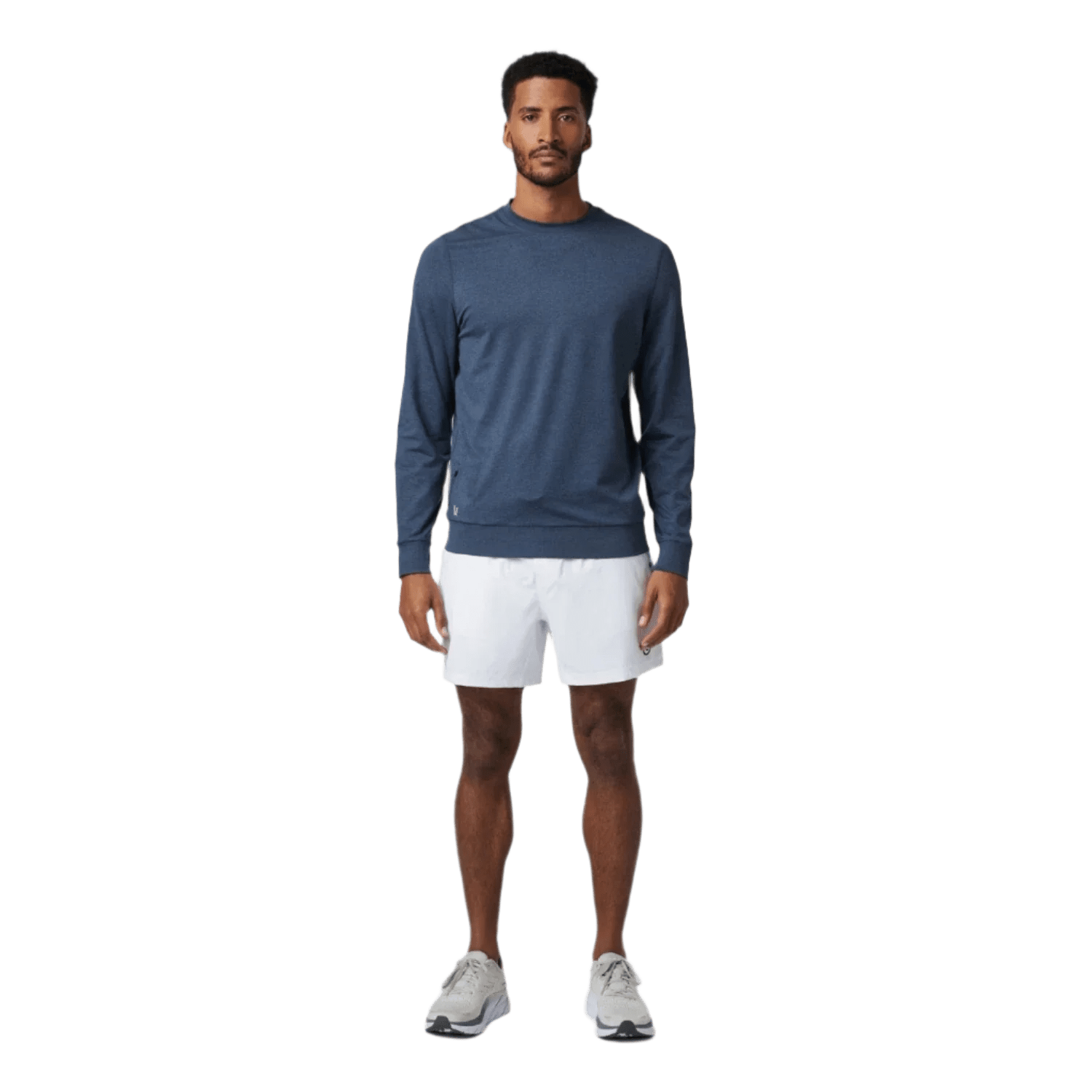 Vuori 01. MENS APPAREL - MENS HOODIES|SWEATERS - MENS PO SWEATERS Men's Ponto Performance Crew HAZ AZURE HEATHER