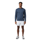 Vuori 01. MENS APPAREL - MENS HOODIES|SWEATERS - MENS PO SWEATERS Men's Ponto Performance Crew HAZ AZURE HEATHER