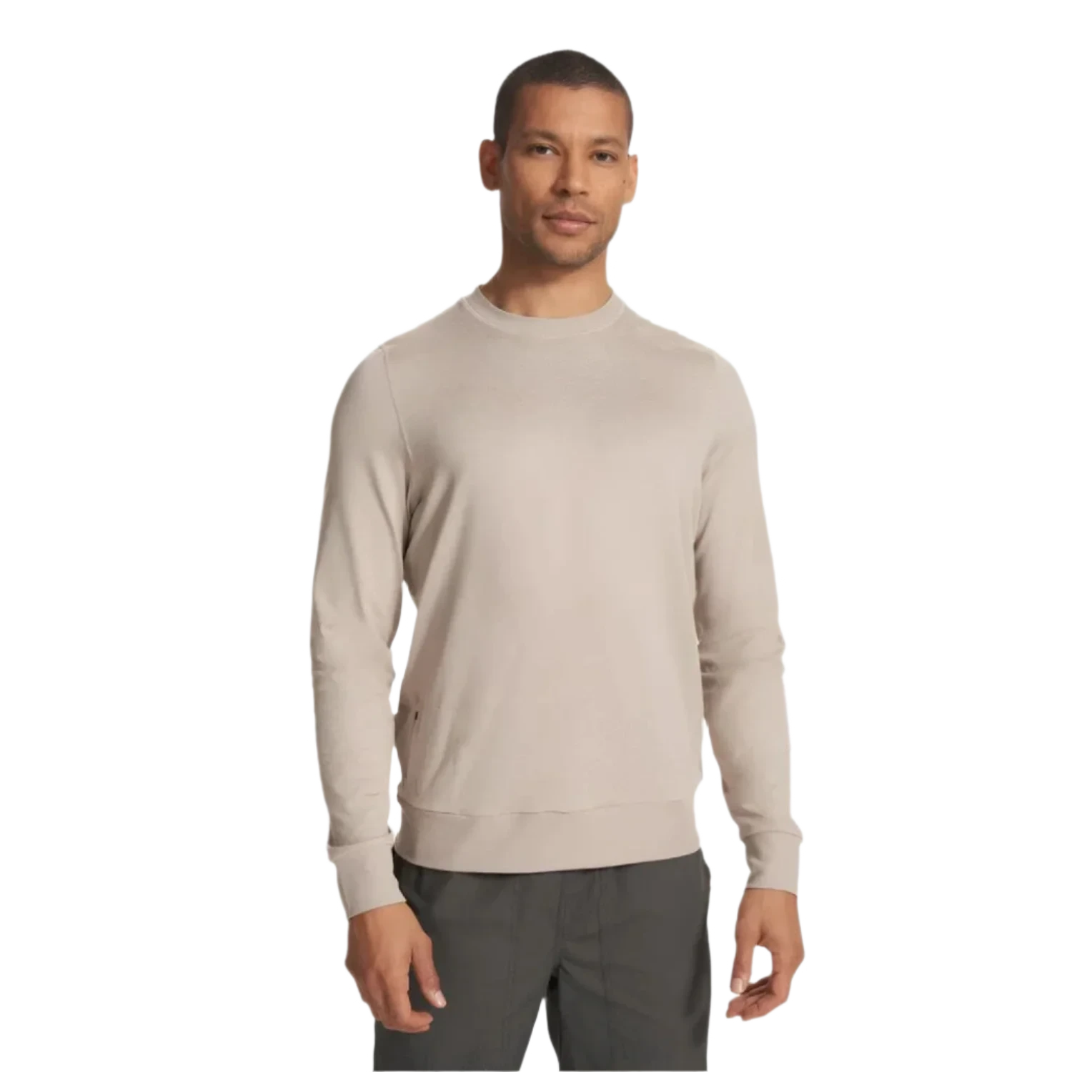 Vuori 01. MENS APPAREL - MENS LS SHIRTS - MENS LS CASUAL Men's Ponto Performance Crew HDA DARK SALT HEATHER