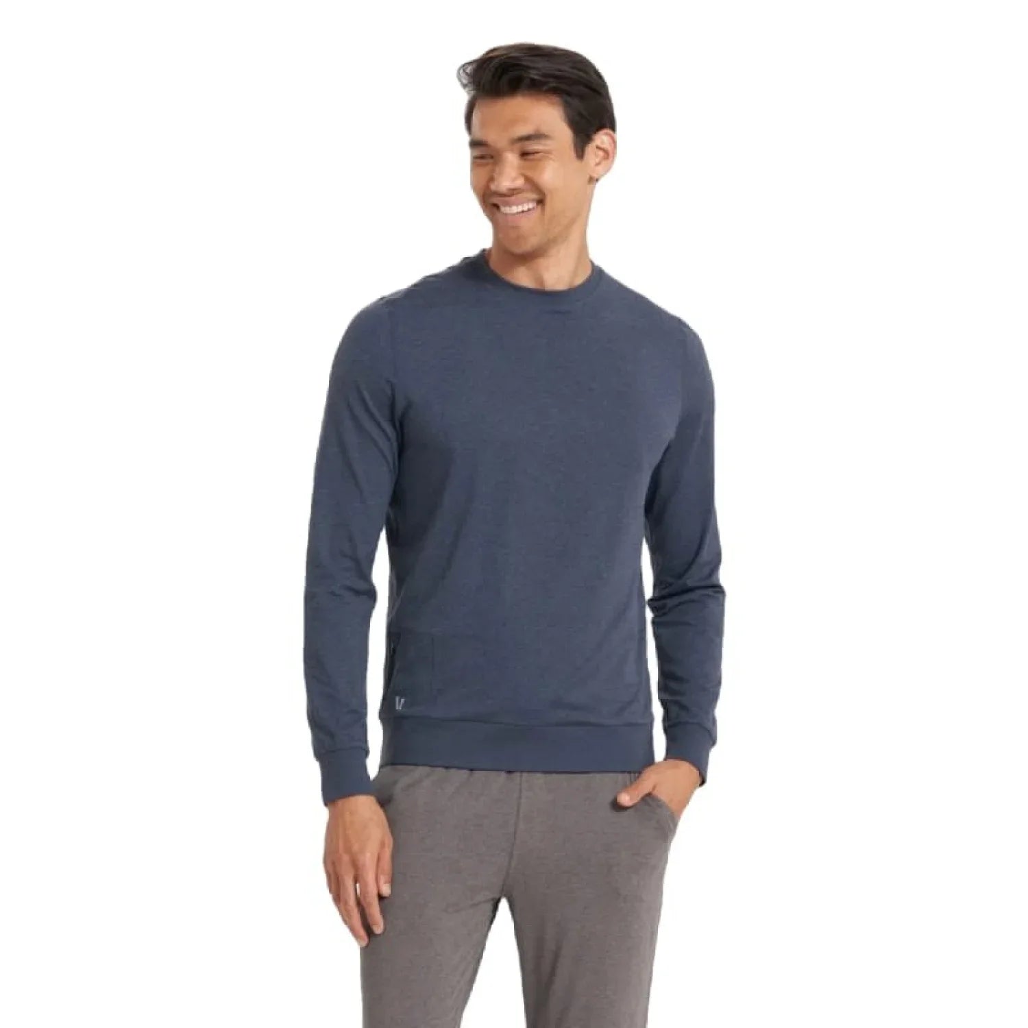 Vuori 01. MENS APPAREL - MENS LS SHIRTS - MENS LS CASUAL Men's Ponto Performance Crew HAZ AZURE HEATHER