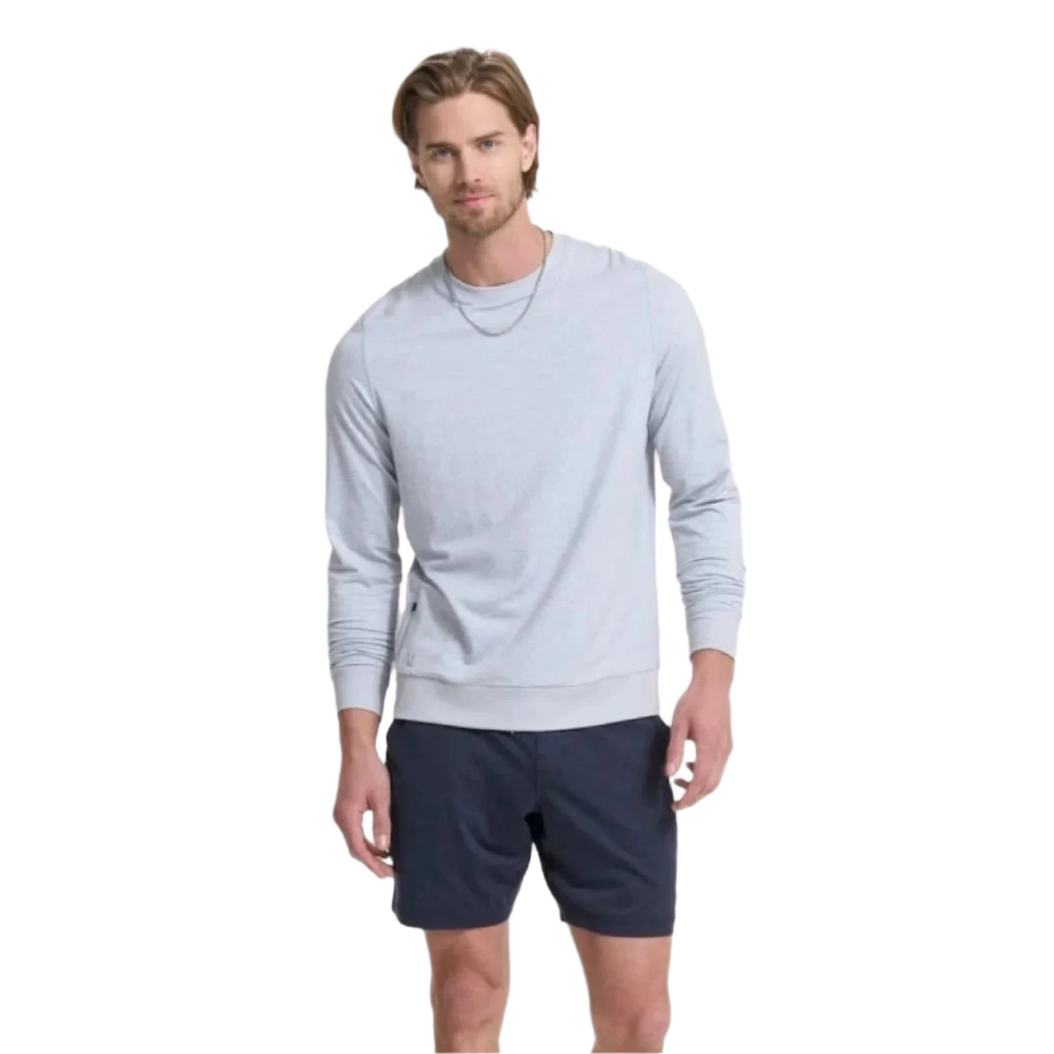 Vuori 01. MENS APPAREL - MENS LS SHIRTS - MENS LS CASUAL Men's Ponto Performance Crew HPT PLATINUM HEATHER