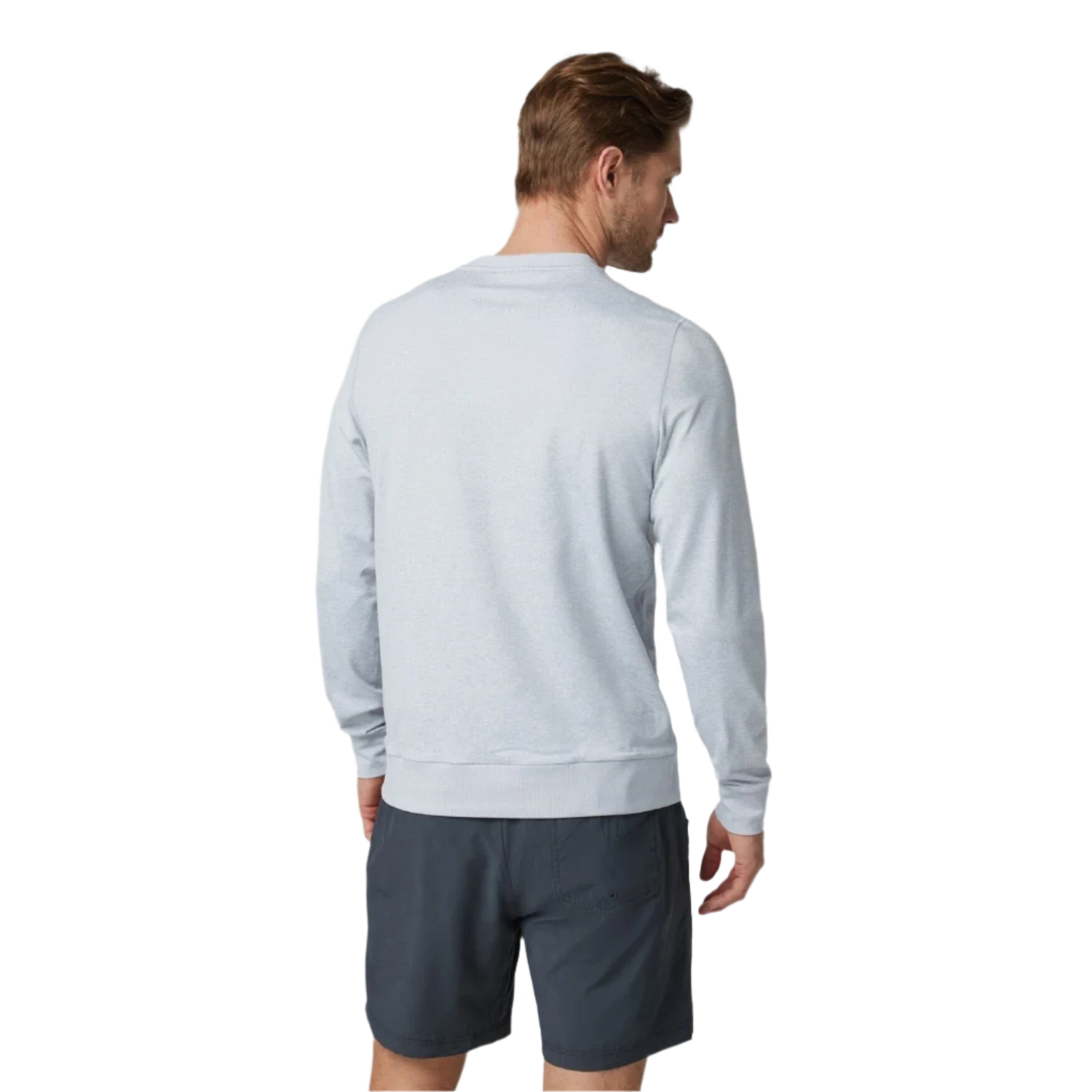 Vuori 01. MENS APPAREL - MENS LS SHIRTS - MENS LS CASUAL Men's Ponto Performance Crew HPT PLATINUM HEATHER