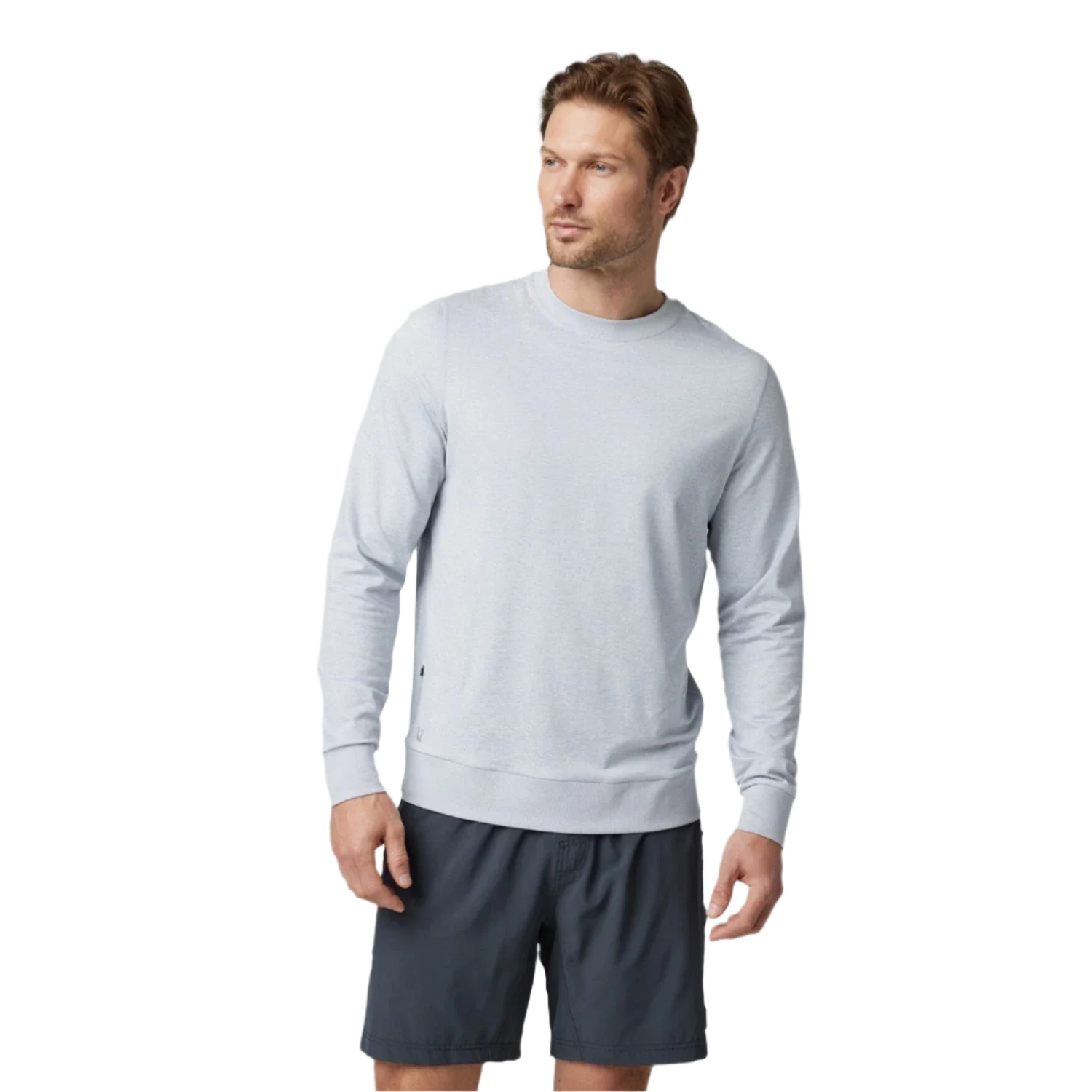 Vuori 01. MENS APPAREL - MENS LS SHIRTS - MENS LS CASUAL Men's Ponto Performance Crew HPT PLATINUM HEATHER