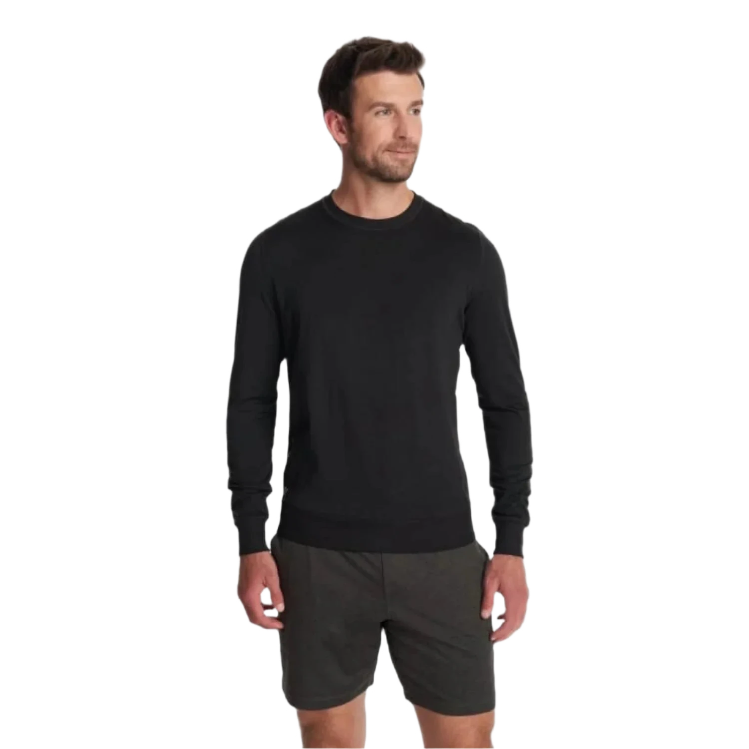 Vuori 01. MENS APPAREL - MENS LS SHIRTS - MENS LS CASUAL Men's Ponto Performance Crew HBK BLACK HEATHER