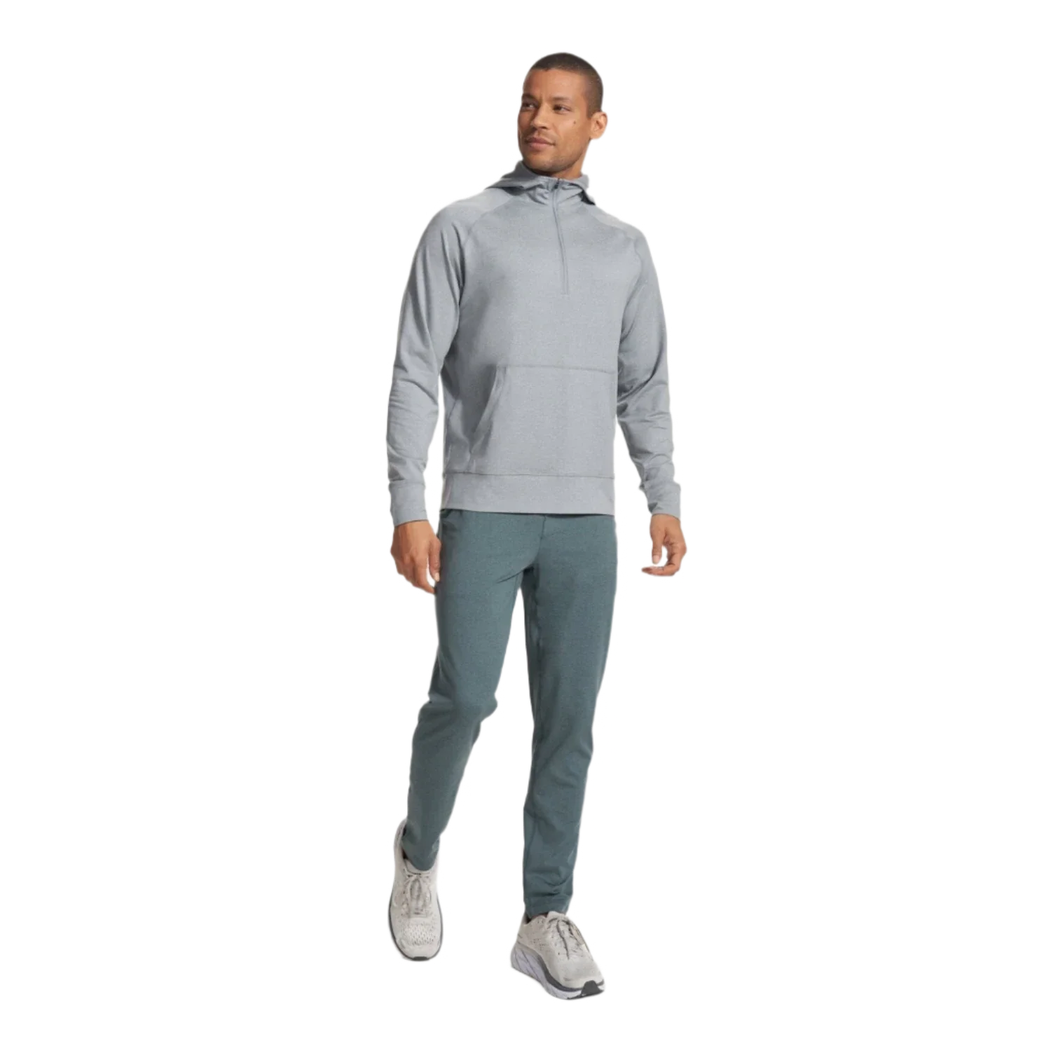 Vuori 01. MENS APPAREL - MENS LS SHIRTS - MENS LS HOODY Men's Ponto Performance Half Zip Hoodie STH STEEL HEATHER