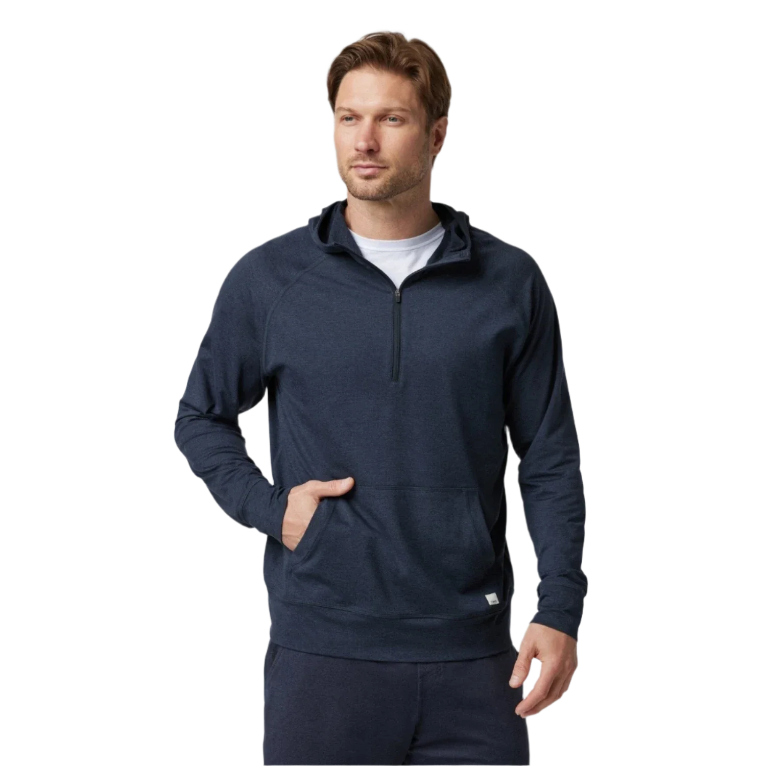 Vuori 01. MENS APPAREL - MENS LS SHIRTS - MENS LS HOODY Men's Ponto Performance Half Zip Hoodie HMD MIDNIGHT HEATHER