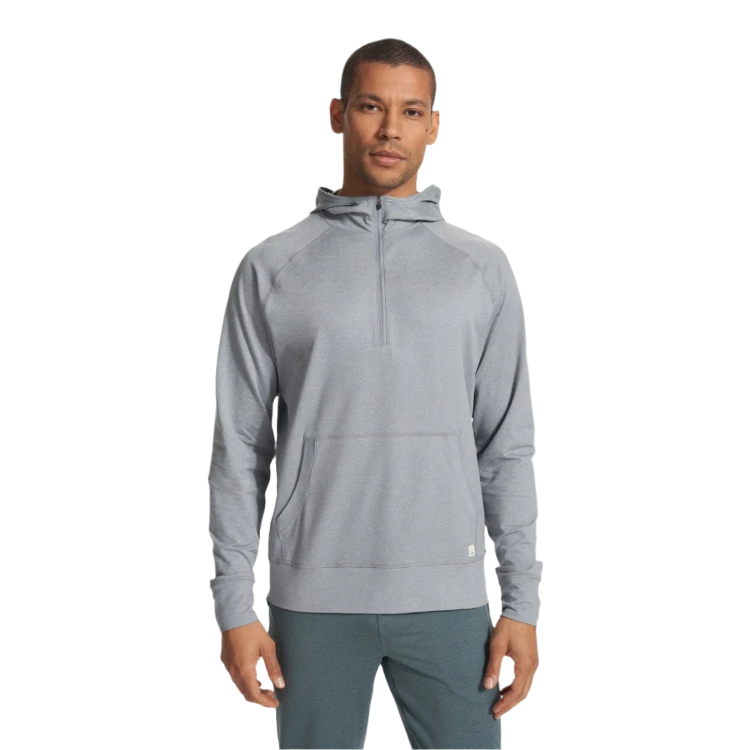 Vuori 01. MENS APPAREL - MENS LS SHIRTS - MENS LS HOODY Men's Ponto Performance Half Zip Hoodie STH STEEL HEATHER