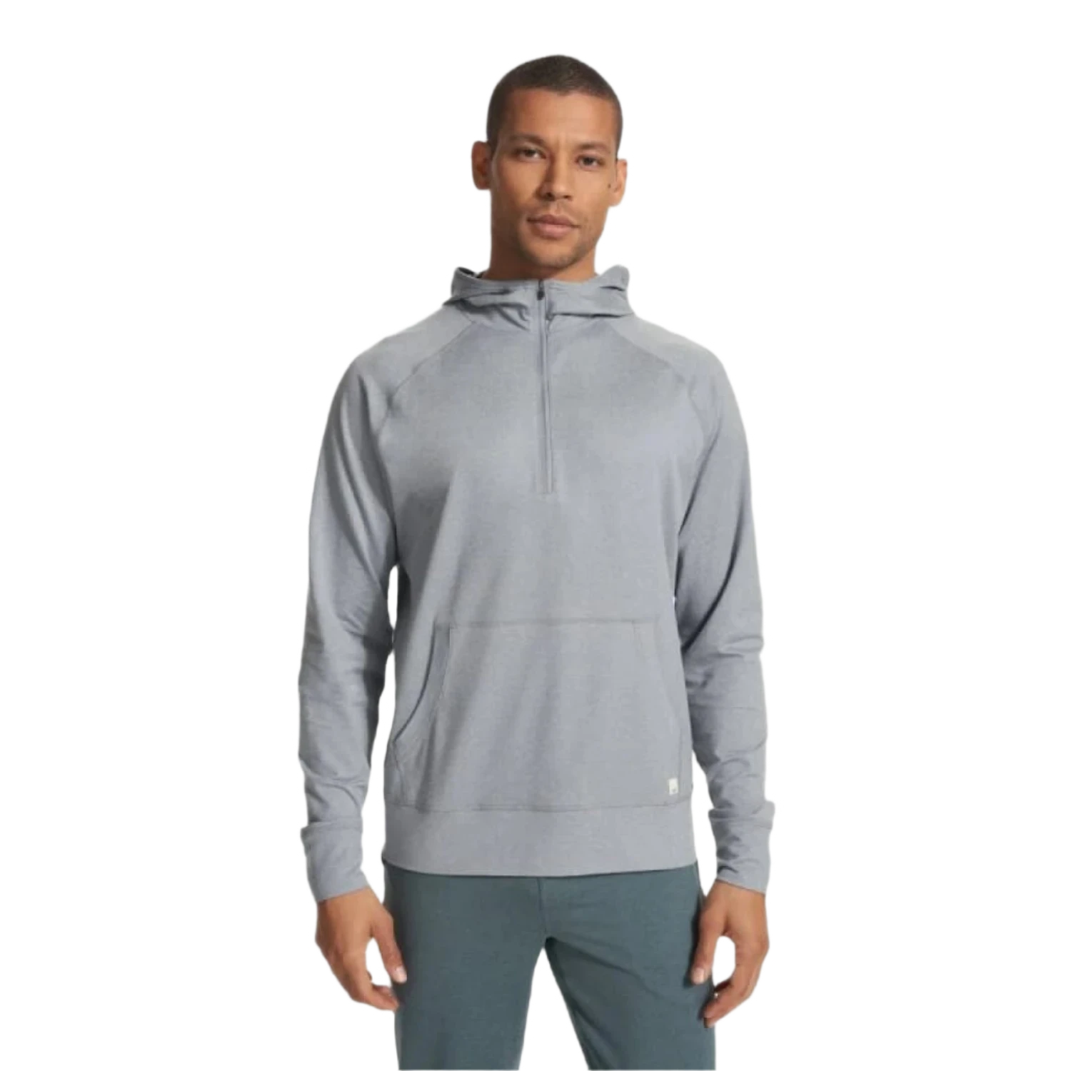 Vuori 01. MENS APPAREL - MENS LS SHIRTS - MENS LS HOODY Men's Ponto Performance Half Zip Hoodie STH STEEL HEATHER