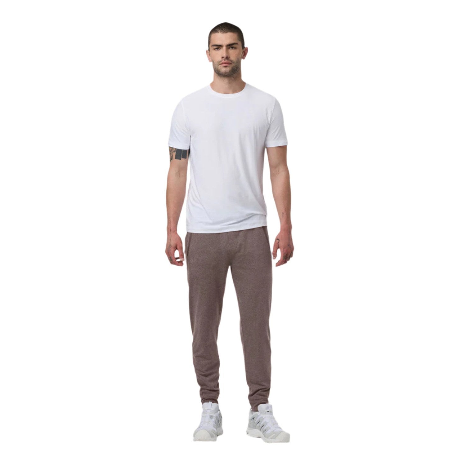 Vuori 01. MENS APPAREL - MENS PANTS - MENS PANTS LOUNGE Men's Ponto Performance Jogger HHI CHIA HEATHER