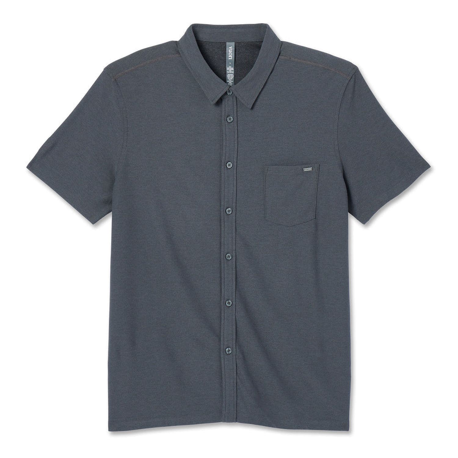 Vuori 01. MENS APPAREL - MENS SS SHIRTS - MENS SS BUTTON UP Men's Short Sleeve Ace Button Down CCL CHARCOAL