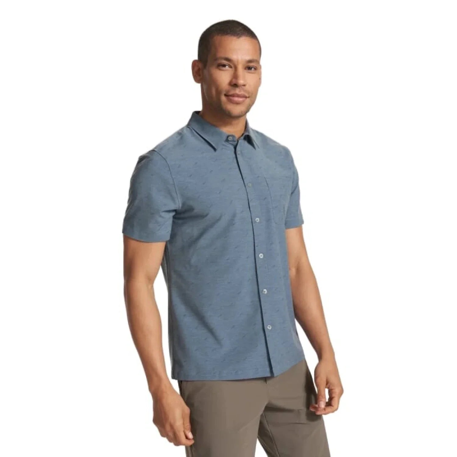 Vuori 01. MENS APPAREL - MENS SS SHIRTS - MENS SS BUTTON UP Men's Short Sleeve Bridge Button Down LKD LAKE DAGGERS