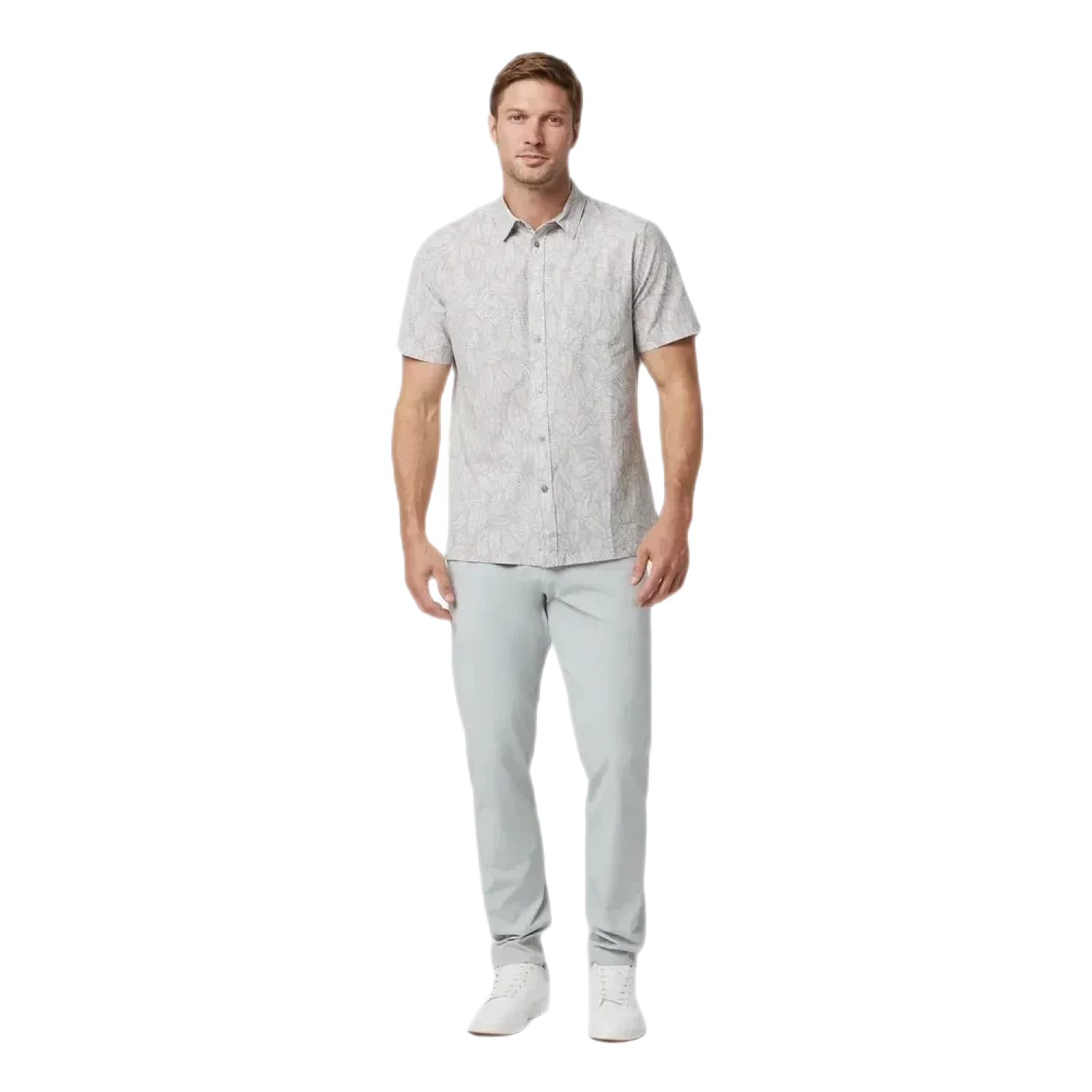 Vuori 01. MENS APPAREL - MENS SS SHIRTS - MENS SS BUTTON UP Men's Short Sleeve Bridge Button Down UBS UMBER SAGO