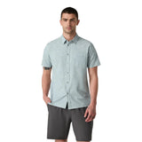 Vuori 01. MENS APPAREL - MENS SS SHIRTS - MENS SS BUTTON UP Men's Short Sleeve Bridge Button Down CBD CHALK BLUE DRAWN
