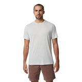 Vuori 01. MENS APPAREL - MENS T-SHIRTS - MENS T-SHIRT SS Men's Short Sleeve Marina Stripe Tee LTG LIGHT GREY