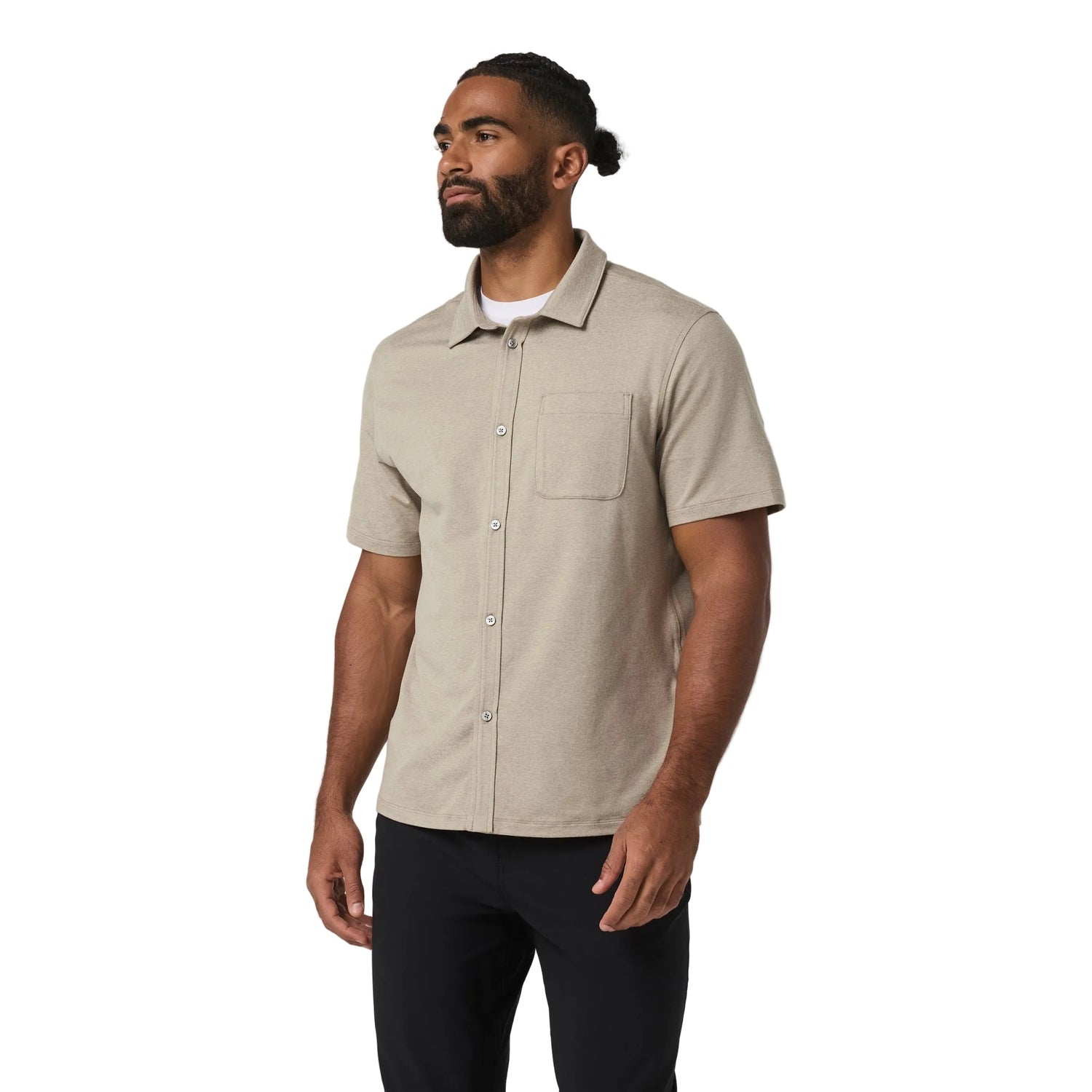 Men’s Short Sleeve Ponto Button Down Vuori - HTF TRUFFLE