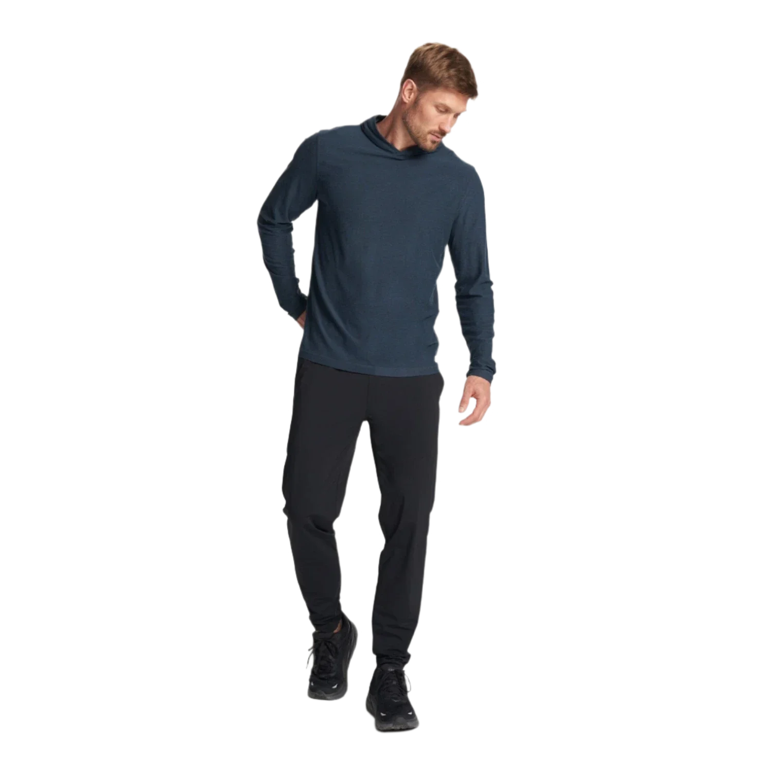 Vuori 01. MENS APPAREL - MENS LS SHIRTS - MENS LS HOODY Men's Strato Tech Hoodie HNV NAVY HEATHER