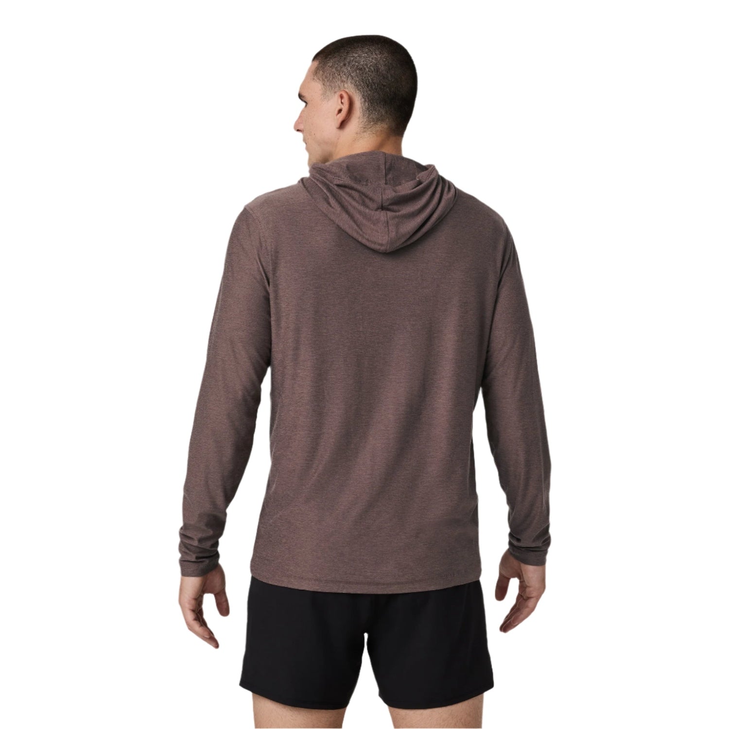 Vuori 01. MENS APPAREL - MENS LS SHIRTS - MENS LS HOODY Men's Strato Tech Hoodie HHB HUCKLEBERRY HEATHER