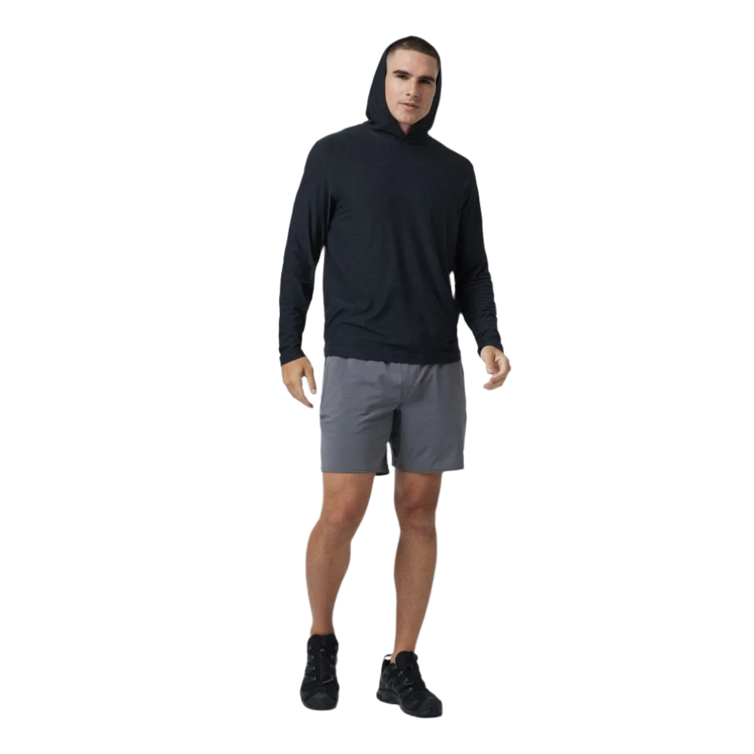 Vuori 01. MENS APPAREL - MENS LS SHIRTS - MENS LS HOODY Men's Strato Tech Hoodie HBK BLACK HEATHER