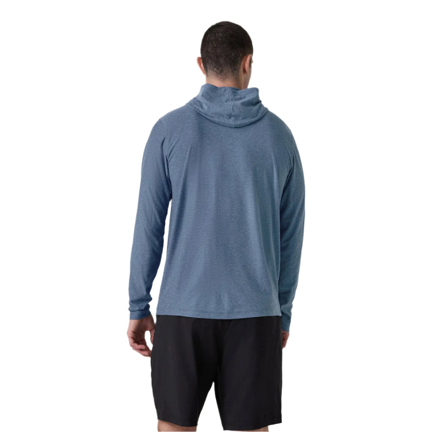 Vuori 01. MENS APPAREL - MENS LS SHIRTS - MENS LS HOODY Men's Strato Tech Hoodie HPB POOL BLUE HEATHER