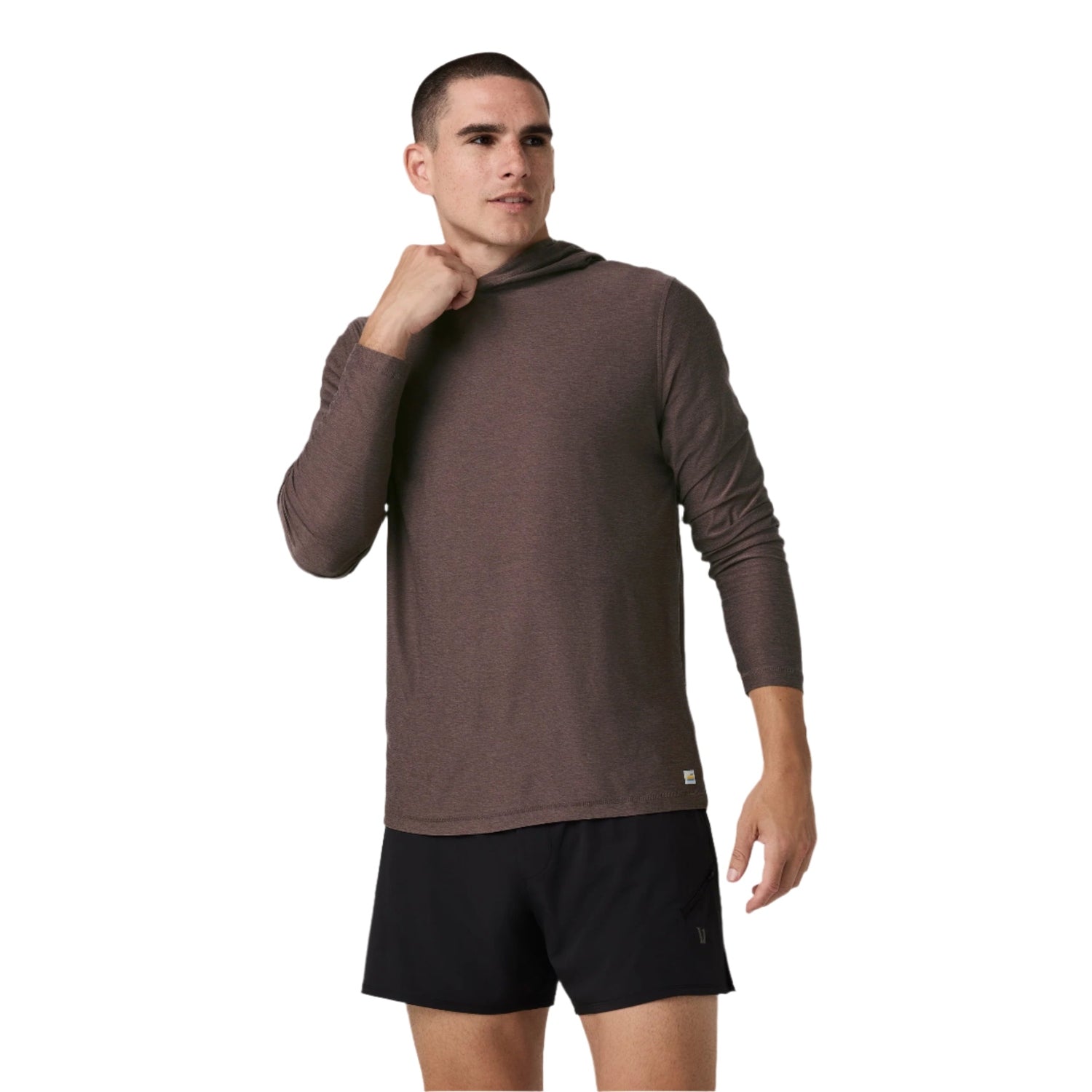 Vuori 01. MENS APPAREL - MENS LS SHIRTS - MENS LS HOODY Men's Strato Tech Hoodie HHB HUCKLEBERRY HEATHER