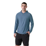 Vuori 01. MENS APPAREL - MENS LS SHIRTS - MENS LS HOODY Men's Strato Tech Hoodie HPB POOL BLUE HEATHER