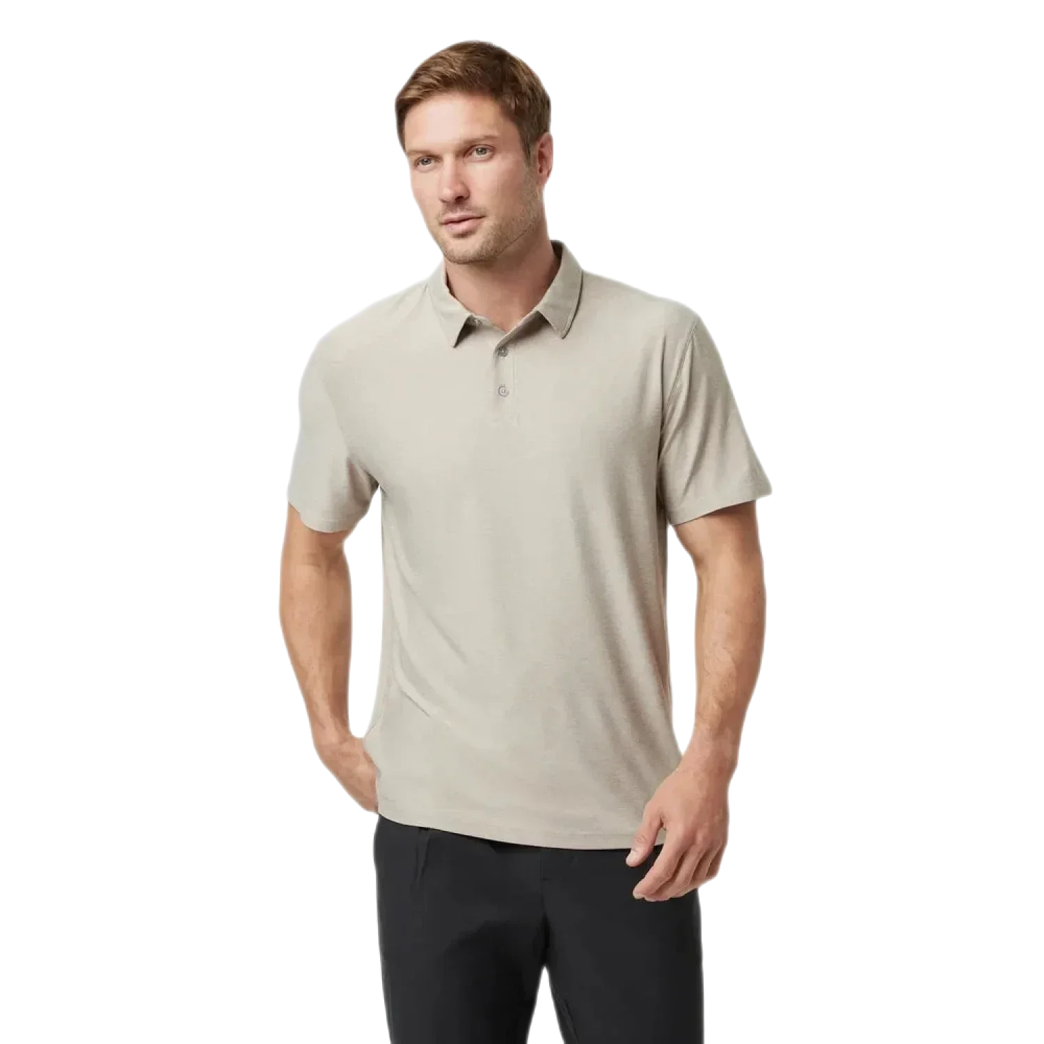 Vuori 01. MENS APPAREL - MENS SS SHIRTS - MENS SS POLO Men's Strato Tech Polo TSH TOAST HEATHER