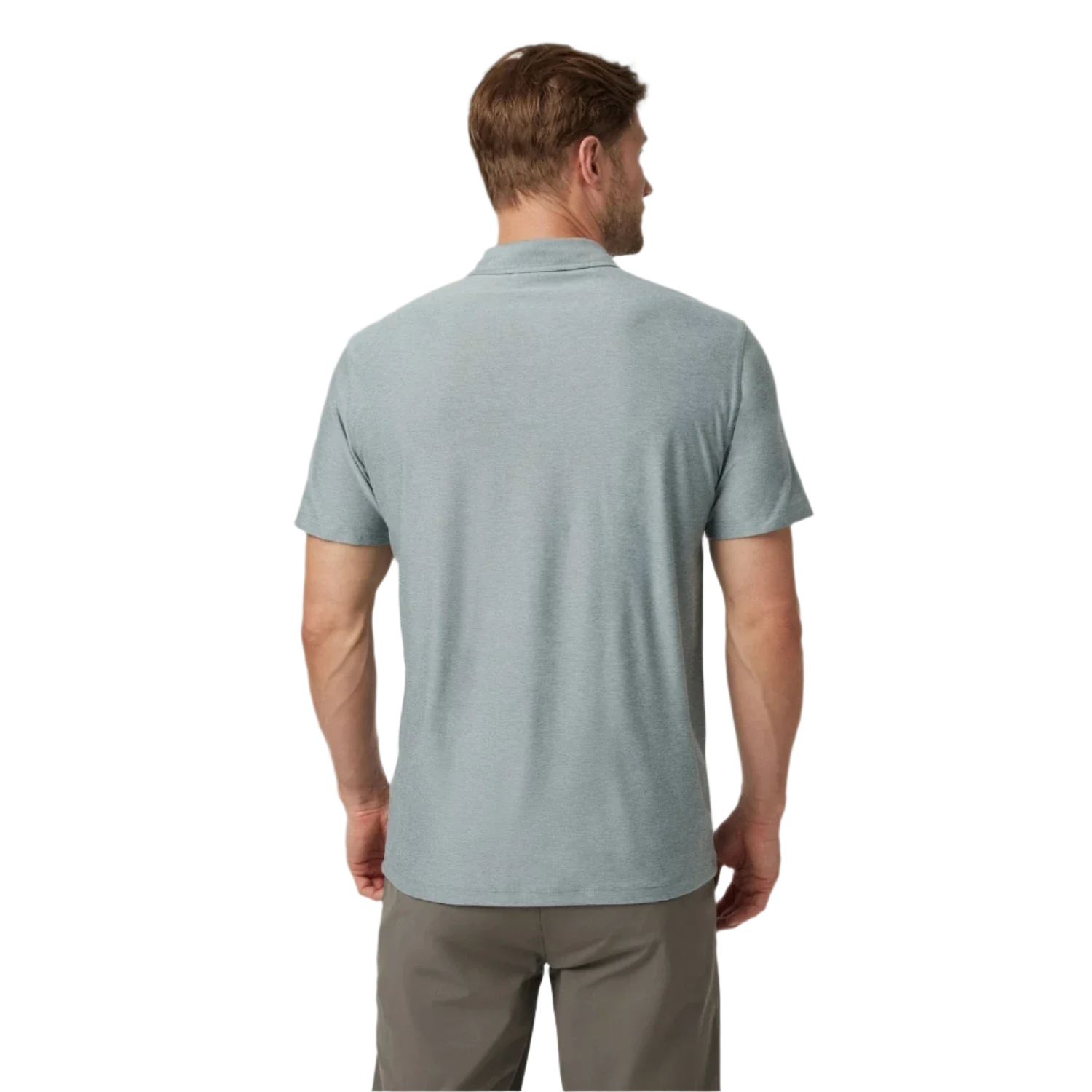 Vuori 01. MENS APPAREL - MENS SS SHIRTS - MENS SS POLO Men's Strato Tech Polo HVP VINTAGE PISTACHIO HEATHER