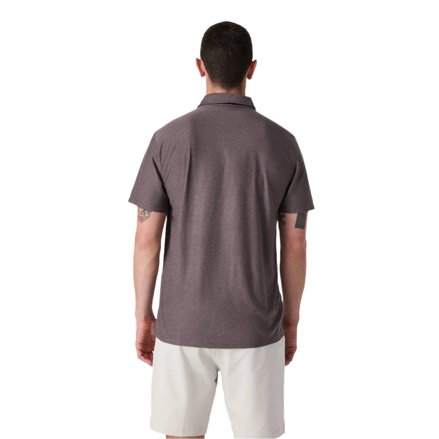 Vuori 01. MENS APPAREL - MENS SS SHIRTS - MENS SS POLO Men's Strato Tech Polo HHB HUCKLEBERRY HEATHER