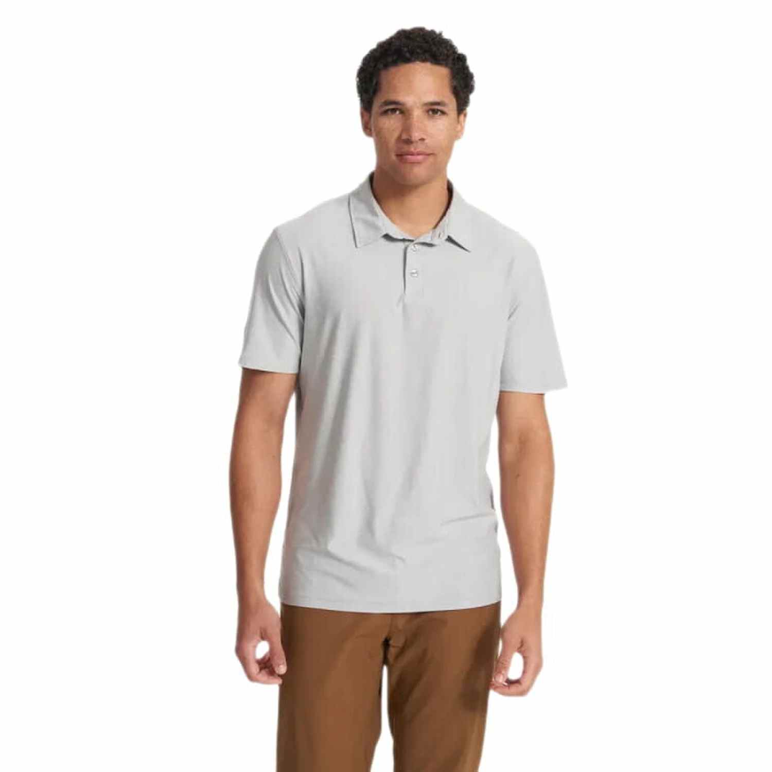 Vuori 01. MENS APPAREL - MENS SS SHIRTS - MENS SS POLO Men's Strato Tech Polo PLATINUM HEATHER